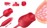 New Rose Flower 3 Generations 2 In 1 Tongue Licking G-spot telescopic Vibrator